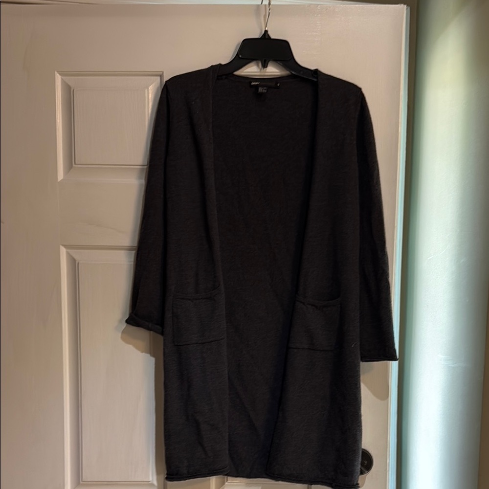 DKNY Black Open Front Cardigan